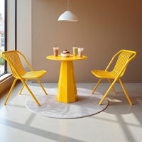 Ensemble table et chaises de jardin en fer, style nordique simple, imperméable et résistant aux UV, pour café et salon de thé, 2 places