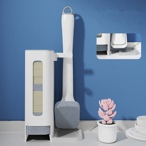 Ensemble <span class=keywords><strong>de</strong></span> brosses <span class=keywords><strong>de</strong></span> nettoyage <span class=keywords><strong>de</strong></span> cuisine à ajout automatique <span class=keywords><strong>de</strong></span> liquide avec tête <span class=keywords><strong>de</strong></span> tampon à récurer/émeri jetable remplaçable à long manche en plastique - Product Image 5