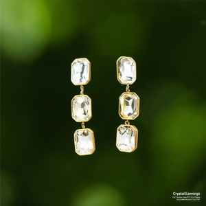 Boucles d'oreilles en cristal, acier inoxydable 316L, placage or PVD, durables, résistantes, style goutte, bijoux - Product Image 3