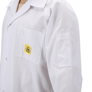 معطف مختبر مضاد للكهرباء الساكنة من القطن والبوليستر، ملابس للغرف النظيفة - Product Image 6
