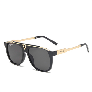 Gafas de sol SPUKA 2157 <span class=keywords><strong>estilo</strong></span> <span class=keywords><strong>aviador</strong></span> con acento metálico en forma de V, <span class=keywords><strong>lentes</strong></span> degradados, protección UV400, logotipo personalizado, lunettes, gafas - Product Image 1