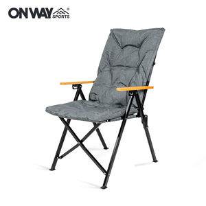 كرسي تخييم مريح من OnwaySports شديد التحمل قابل للإمالة والتعديل على 3 مستويات بهيكل معدني وغطاء قطني - Product Image 6