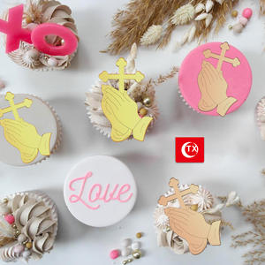 Venta caliente acrílico Cruz <span class=keywords><strong>bautizo</strong></span> para Baby shower Cupcake Topper <span class=keywords><strong>pastel</strong></span> decoración proveedor - Product Image 3