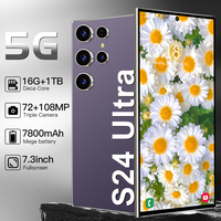 Teléfono Inteligente S24 Ultra para Negocios y Oficina, Profesional, 16 GB, 1 TB, Pantalla Grande de 7.3 Pulgadas, Libro Electrónico para Reuniones, 5G, Doble SIM, GPS, Navegador, Metálico