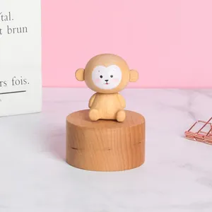 Factory Wholesale Adorable Animal Music Box Custom Wooden Music Box For Children's Day