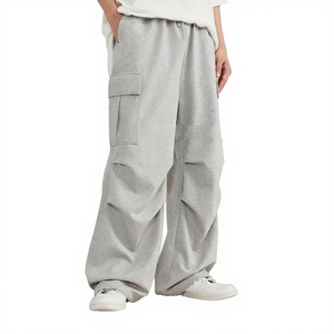 Pantalon cargo décontracté pour homme en toile 100% coton, style urbain américain, multi-poches, coupe ample, taille mi-haute, avec cordon de serrage, poids moyen, hiver - Product Image 3