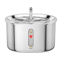 ChongxinIOT 2L UVC Sterilization Charge Love Stainless Steel Battery Smart Water Fountain untuk Anjing Kucing dengan Sensor