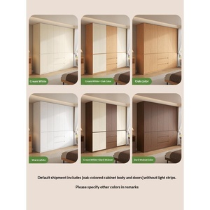 Armario de madera maciza segmentada de color roble personalizable XHA, nuevo modelo superventas para dormitorio y dormitorio principal. - Product Image 2