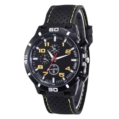 Men's Sport Watch Military Pilot Army Style Black Silicone Men's Fashion Watch Racing Business Quartz Analog Watch Factory Price