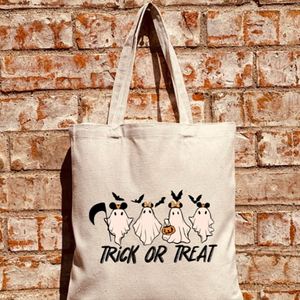 Halloween Custom Personalized Cotton Canvas Handbag Trick Treat Tote Bag 15x3x16inch <b>Open</b> Closure for Daily Use <b>Storage</b> Keymay - Product Image 5