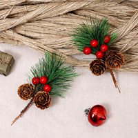 Accessoires pour mini-sapin de Noël : Aiguilles de pin, cônes de pin, branches de pin, décorations de Noël en aiguilles de pin, bâtonnets de Noël