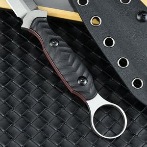 아웃도어 G10 핸들 고정식 칼 D2 강철 블레이드 캠핑 포켓 전술용 사냥 나이프 칼집 포함 - Product Image 6