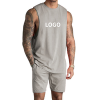 Kaos Pria Custom Streetwear Singlet Gym Sportswear Lari Tanpa Lengan Vest Sublimasi Stringer Binaraga Katun Bernapas