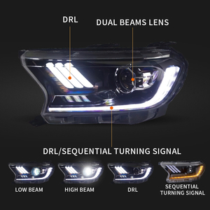 Phare pour FORD Ranger pick-up, feu avant de voiture à LED 2015, avec clignotant séquentiel, pour Everest SUV - Product Image 2