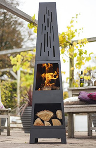 Brasero extérieur autoportant en acier Corten pour bois, type cheminée - Product Image 6