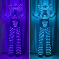 RICHSHINING Costume de danseur lumineux à LED personnalisé en couleur pleine, vêtements de performance, costume de robot lumineux à LED, bar, fête, scène, danse
