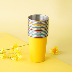 Vasos de vino de acero inoxidable de 480ML ecológicos, vasos de Metal irrompibles para agua, bebidas, vasos de beber apilables para uso diario - Product Image 5