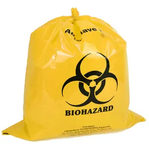 AIUDO الجملة الثقيلة البلاستيك الأصفر البيولوجية الخطرة رفض التخلص من النفايات الطبية كيس النفايات ل مستشفى السريرية