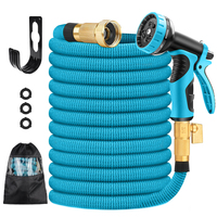 Ống Tưới Vườn Nhẹ Có Thể Thu Vào, Chống Rò Rỉ, Ống Nước 50ft Mở Rộng, Chịu Được 9 Chức Năng Vòi Phun
