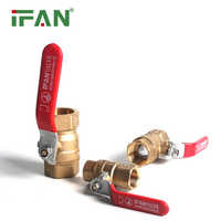 IFAN OEM Vanne à boisseau sphérique à long manche filetée forgée Vanne d'eau de plomberie manuelle NPT Vanne en laiton à gaz papillon de 1/2 pouces