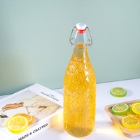 Bouteille en verre Roll-On 1000 ml, conteneur rond vide pour la fermentation du kombucha et le stockage d'extraits de plantes