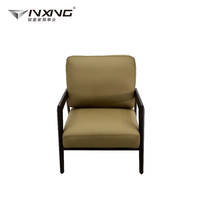 Chaise de loisir moderne en cuir véritable vert de haute qualité, pieds en bois massif pour la maison, le salon, l'hôtel, l'appartement, la chambre à coucher, meubles