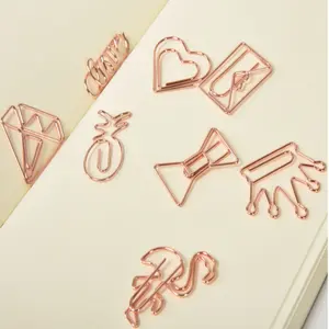 Clips de papier en forme de bijoux, clips en métal doré rose pour 25 pièces