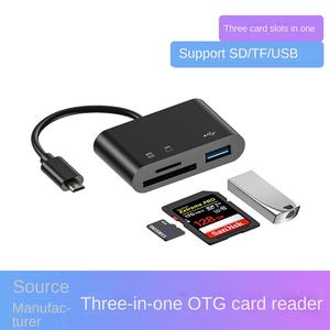 ตัวอ่านการ์ด Type-C เป็น SD/TF พร้อมสายแปลง OTG สำหรับโทรศัพท์มือถือและคอมพิวเตอร์ ช่องต่อ <span class=keywords><strong>USB</strong></span> 2.0 ภายนอก วัสดุ ABS - Product Image 1