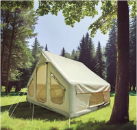 Grande tente de camping familiale en plein air, toile d'extérieur imperméable, tente de camping gonflable en coton