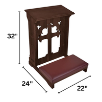 Conception de croix en bois massif Table en bois à genoux pour la prière religieuse Banc à genoux pour église