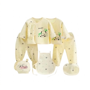 Conjunto de Ropa de Bebé Unisex de 5 Piezas, Estilo Casual de Verano, 100% Algodón, <span class=keywords><strong>para</strong></span> Recién Nacidos de 0 a 3 Meses, Set de Regalo - Product Image 1