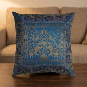 Offre Spéciale 100% housses de coussin carrées ethniques en soie oeuvre brodée artisanale pour canapés technique de broderie d'élite - Product Image 4