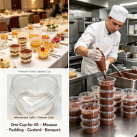 Gobelet à dessert en plastique premium, plus épais, résistant à l'huile et à la chaleur, idéal pour la cuisson de mousses, de puddings, de banquets et de crèmes.