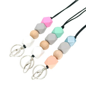 Llaveros de Silicona con Cuentas, Cordones Personalizados con Colgante de Disco de Madera - <span class=keywords><strong>Comprar</strong></span> Llavero con Cordón Personalizado - Product Image 2