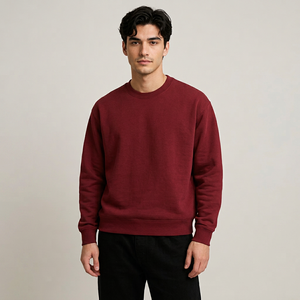 Sweat-shirt en molleton chaud pour homme - 100% coton, col rond, coupe classique, séchage rapide, motif uni, style décontracté - Product Image 1