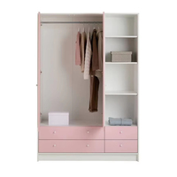 Armoire pour enfants moderne et minimaliste FSC CE EN71 CARB P2 EN 1727 avec 2 portes, 4 tiroirs et 4 compartiments pour la chambre d'enfant