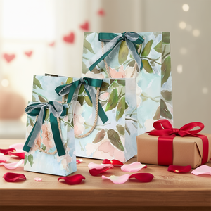 ถุงของขวัญกระดาษทำมือ 3 ขนาด พร้อมริบบิ้น สำหรับวันวาเลนไทน์ วันเกิด งานแต่งงาน - Product Image 2