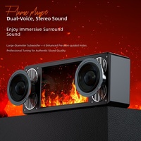 Mgitec 2026 Nouveau Modèle Haut-parleur Cheminée à Flamme Simulée pour la Maison, Éclairage RGB, Subwoofer Son Surround Créatif pour 5.3