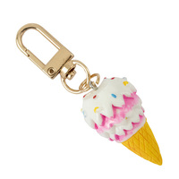 Porte-clés en plastique imitation crème glacée, pendentif créatif, style dessin animé, réplique alimentaire, emballage en vrac, petit cadeau, crème glacée
