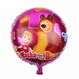 Nuovo arrivo <span class=keywords><strong>Masha</strong></span> Bear Cartoon Film di compleanno in alluminio con palloncino di elio animale per bambini festa di compleanno decorazione palloncino - Product Image 3