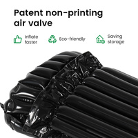 Sac d'emballage gonflable noir en forme de Q pour téléphone portable, avec coussinets à colonnes d'air pour l'expédition