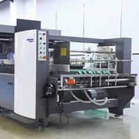 Plieuse-colleuse de cartons ondulés avec colle thermofusible en option, machine automatique de pliage et de collage à 4 ou 6 coins