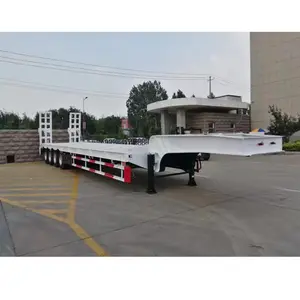 Çin üretici üç aks 40T/60T düşük açık kasa kamyon taşıyıcı ekskavatör römork çin düşük yarı römork satış