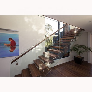 Pre-chế Tạo Hiện Đại Trong Nhà Không Gian Nhỏ Cầu Thang Thép Không Gỉ Bằng Gỗ Thẳng Cầu Thang - Product Image 2