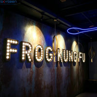 Ampoules LED personnalisées en gros, lettres et chiffres 3D, boîtier métallique, enseignes électroniques pour la décoration d'entreprise et de fêtes