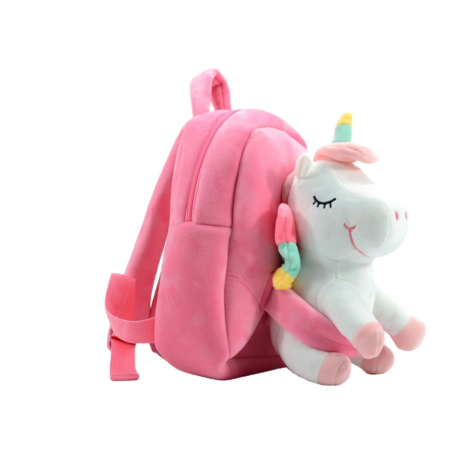 China wholesale baby plush doll toys high quality custom kids unicorn plush doll toy backpack for school