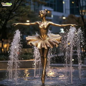 Statue de ballerine en bronze en position de pointe, sculpture pour jardin, hôtel, place publique - Product Image 1