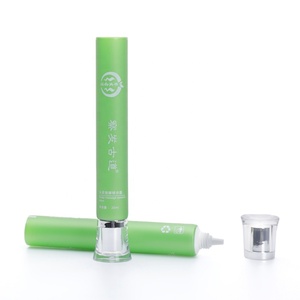 Tubo cosmético de plástico verde de 19 mm con serigrafía, tubo sin sellar con tapa de rosca acrílica para crema de ojos y crema esencial. - Product Image 2
