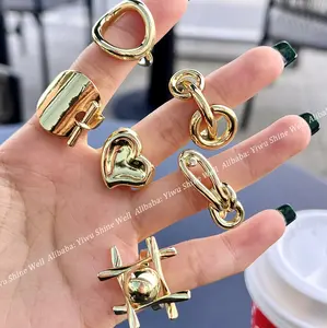 Hot Sale New Design Plated Copper Simple Party Statement Personality Rings Copper Rings for Women Men Fashion Hip-hop Ring