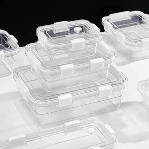 LX-7130 Food <b>Storage</b> Container Rectangle Clip On Lid <b>Microwave</b> Safe Portable For Travel Weight Loss Meal Prep - Product Image 2